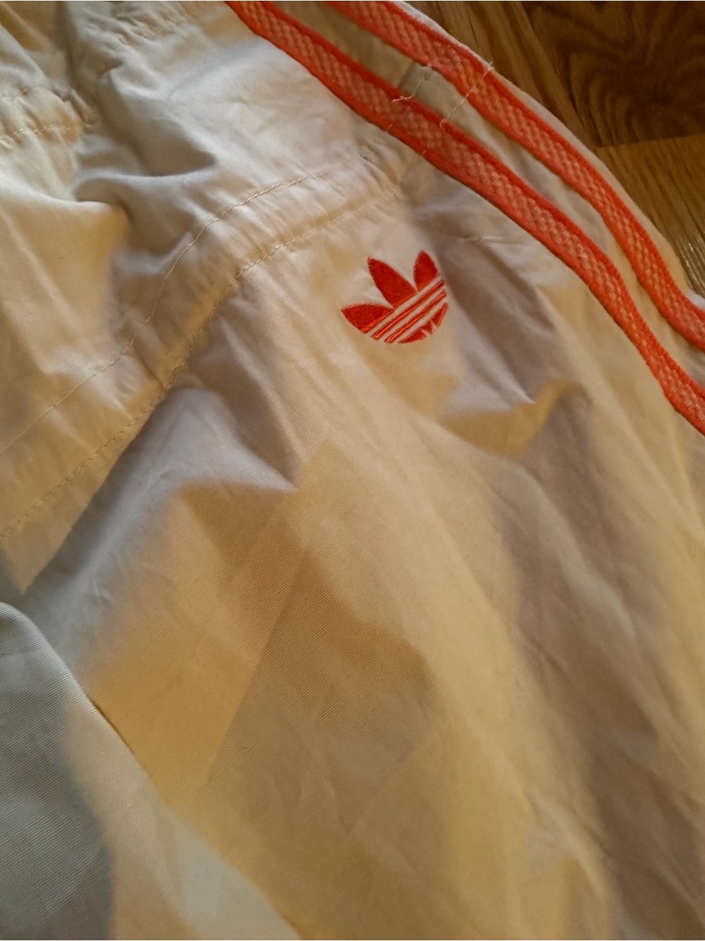 adidas White Maxi Tiered Skirt with Coral Side Stripes - Picture 4 of 6
